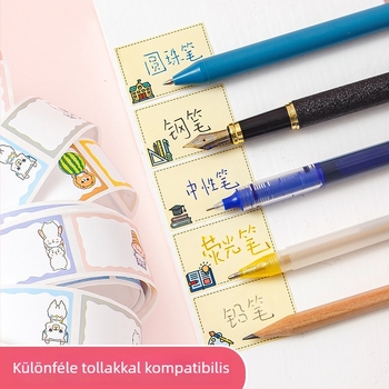 Bearing önragasztó névtáblák – kézírással írt minta, film típusú, négyszögletes címkék, japán stílusú nyomtatás