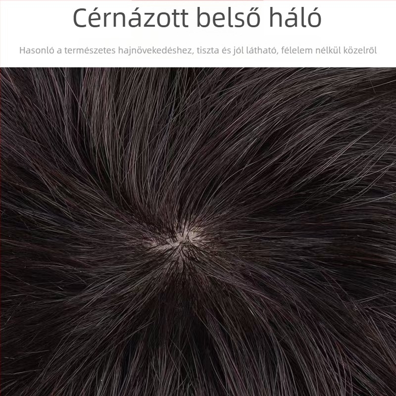 Női rövid göndör paróka • valódi emberi hajból • teljesen kézzel készített • könnyű és légáteresztő • festhető és dauerolható