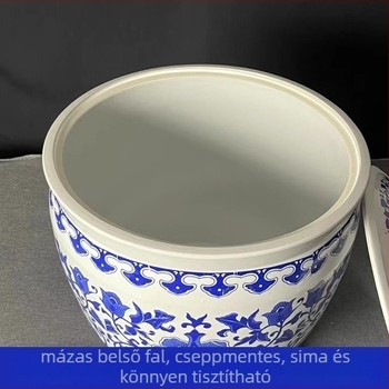 Kerámiás erjesztőedény hagyományos hengeres kialakítással, 5 L kapacitás, mikróhullámú sütő kompatibilis.