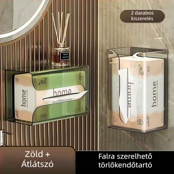 Fali, fúrás nélküli zsebkendő tartó, műanyag, vízálló, fürdőszoba és konyha