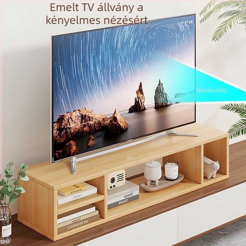 Mugg kétszintes asztali TV- és monitoremelő állvány tárolóval