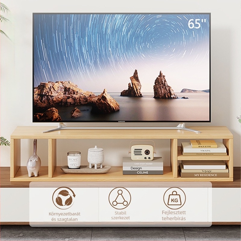 Mugg kétszintes asztali TV- és monitoremelő állvány tárolóval