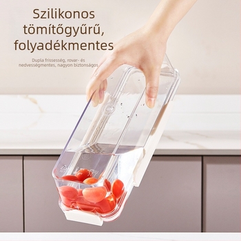 Élelmiszer-tároló doboz szorosan záró fedéllel (3,1–4 L, műanyag, négyzet alakú, 5 db/csomag, élelmiszer-minőségű)