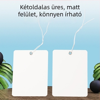Üres címke akasztó kartonlap, 300 g karton, méretek: 10x7 cm vagy 9x6 cm, csomagolás 100 lap, műhelyben kézi nyilvántartáshoz és felakasztáshoz