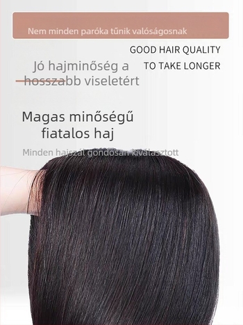 Rövid, göndör hajú paróka, valódi emberi hajból, könnyű és lélegző, kézzel kötött
