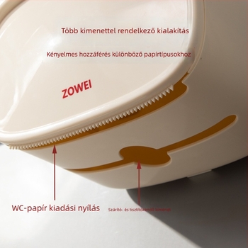 Fali műanyag vécépapír adagoló, modern minimalista stílus, vízálló, többfunkciós, fürdőszobába
