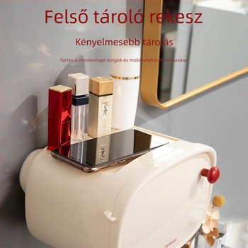 Fali műanyag vécépapír adagoló, modern minimalista stílus, vízálló, többfunkciós, fürdőszobába