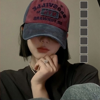 Női baseball sapkás paróka, koreai stílusú színblokkal, retro influencer megjelenés, hőálló szintetikus haj