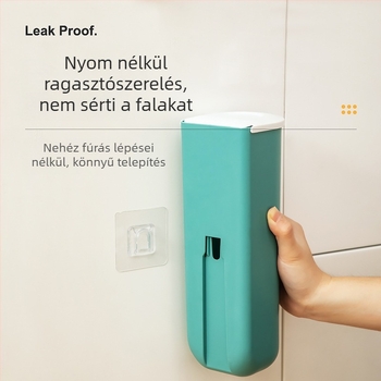 Fali szemeteszsák tároló doboz toló dizájnnal, 12L kapacitás, PP műanyag (100% új), modell 254