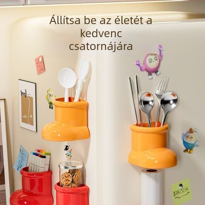 Csizma alakú mágneses tároló konyhára – PP műanyag, modell 1, stílus: rajzfilmszerű aranyos, funkció: tárolás
