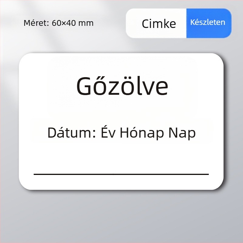Dizinfekciós dátummatrica, téglalap alakú, ragasztó bevont papír, színes nyomtatás, 500 db