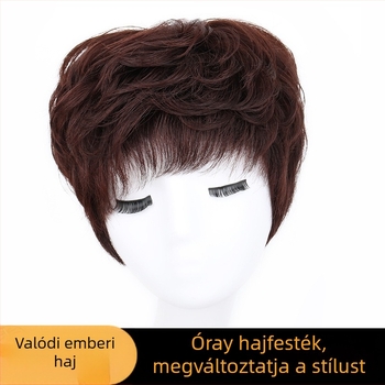 Női paróka valódi emberi hajból, természetes stílus, modell 704, festhető, elfedi az őszülést és növeli a volument.