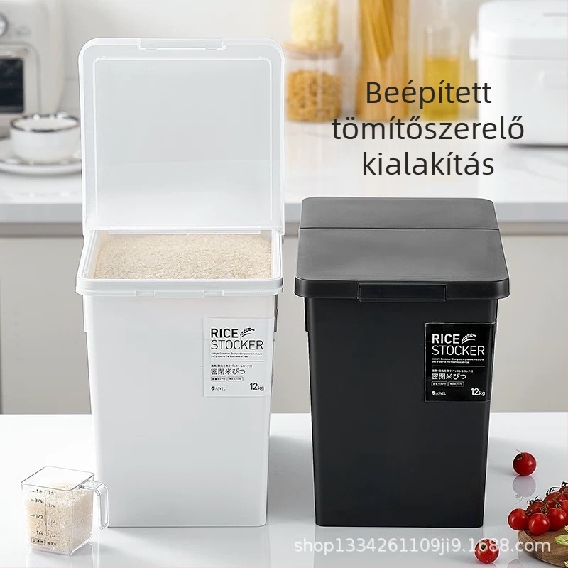 Asvel rizstároló doboz – nedvességálló, műanyag, modern stílus