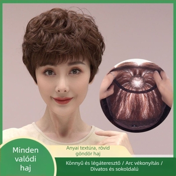 Női paróka, természetes stílus, teljesen kézzel készített, emberi haj, festhető