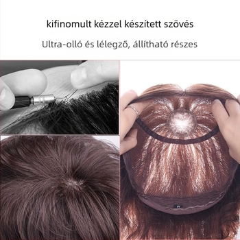 Női paróka, természetes stílus, teljesen kézzel készített, emberi haj, festhető
