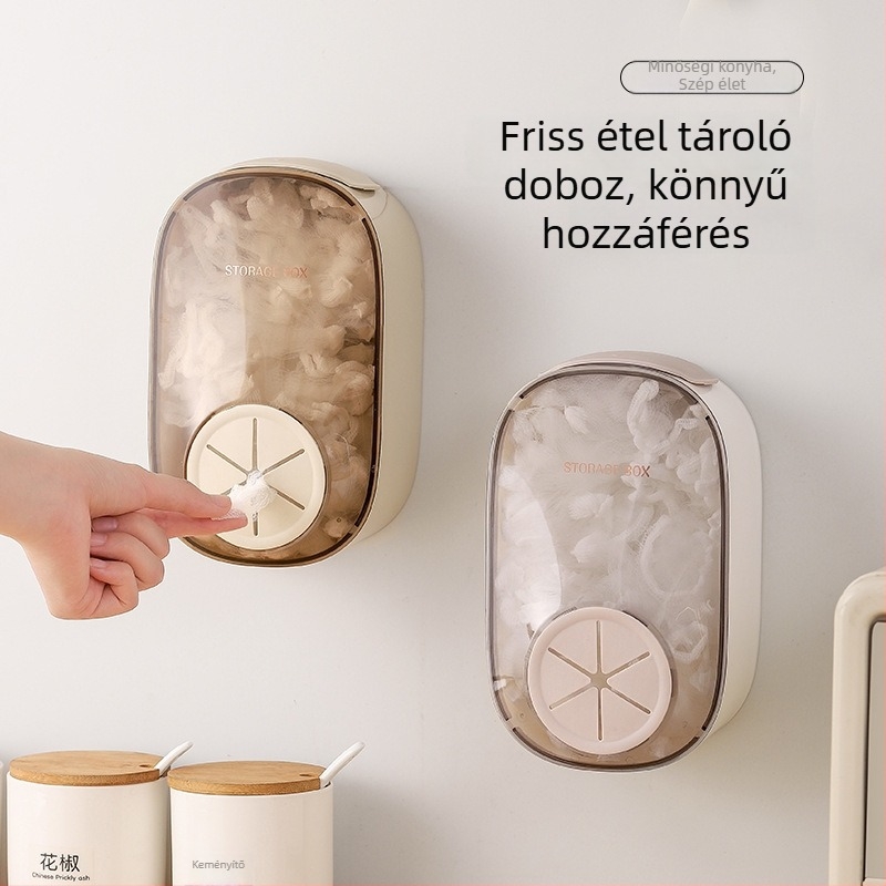 Fali konyhai mosogató szervező – Anyag PP+PS, Modell A, a műanyag fólia tárolására és a lefolyó szűrőre, modern minimalist stílus