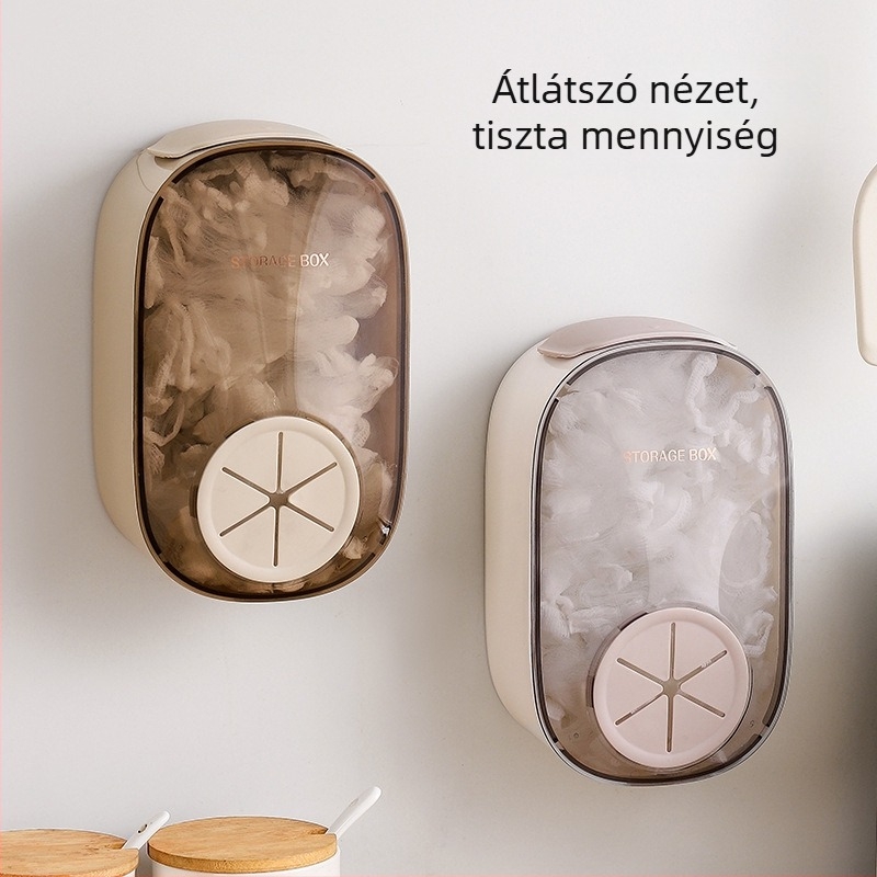 Fali konyhai mosogató szervező – Anyag PP+PS, Modell A, a műanyag fólia tárolására és a lefolyó szűrőre, modern minimalist stílus