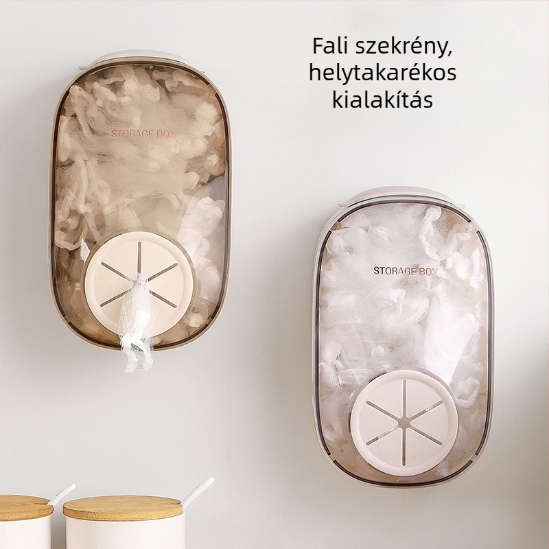 Fali konyhai mosogató szervező – Anyag PP+PS, Modell A, a műanyag fólia tárolására és a lefolyó szűrőre, modern minimalist stílus