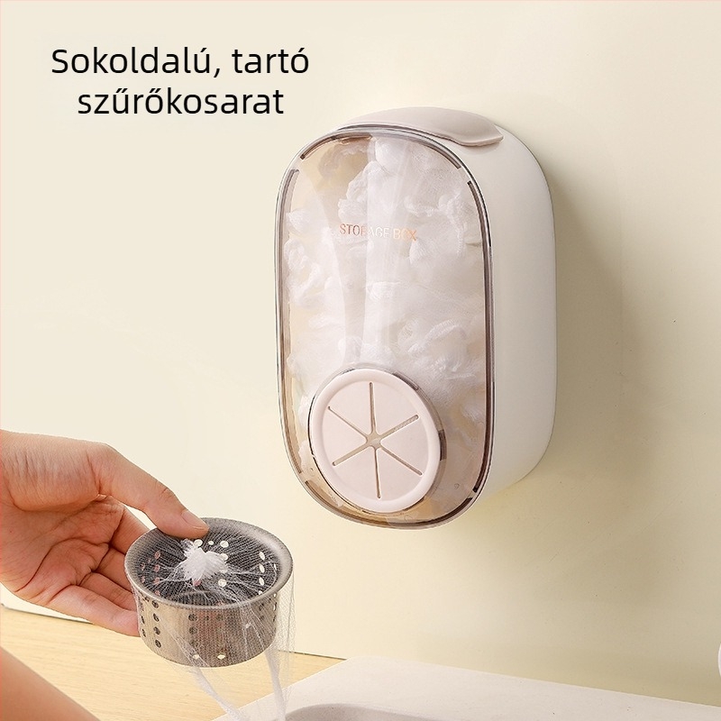 Fali konyhai mosogató szervező – Anyag PP+PS, Modell A, a műanyag fólia tárolására és a lefolyó szűrőre, modern minimalist stílus