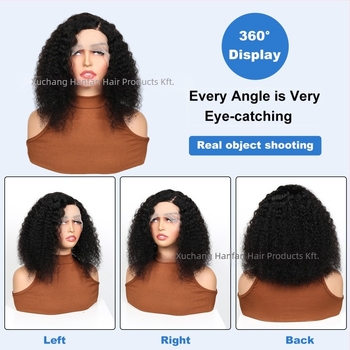 JACEY 100% emberi hajból készült bob paróka oldalsó parttal, Jerry Curl, kézzel készített, festhető