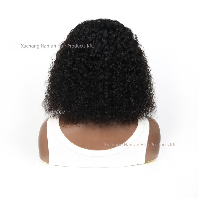JACEY 100% emberi hajból készült bob paróka oldalsó parttal, Jerry Curl, kézzel készített, festhető