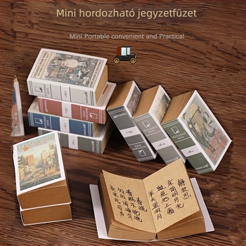 Kreatív gyufás dobozos jegyzetfüzet – mini zsebkönyv diákoknak, hordozható retro stílusban