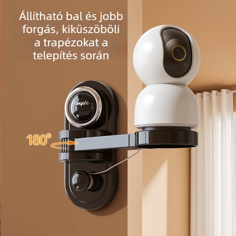 Plasztik szívófejes falra szerelhető tárolóállvány megfigyelőkamerákhoz, routerhez és monitorhoz – 5 darabos csomag, fúrás nélkül