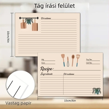 Receptkártyák – kétoldalas, üres kézírásos feljegyzésekhez, öntapadós bevonatú papír, 25 lap a csomagban, ideális szállodai konyhákhoz és cateringhez