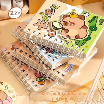 Kappa bear jegyzetfüzet, japán-koreai aranyos stílus, papírborító, varrott kötés, 87 g/m² papír