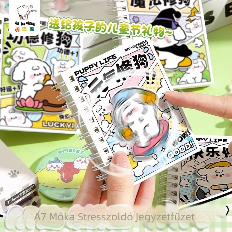 Kappa bear jegyzetfüzet, japán-koreai aranyos stílus, papírborító, varrott kötés, 87 g/m² papír