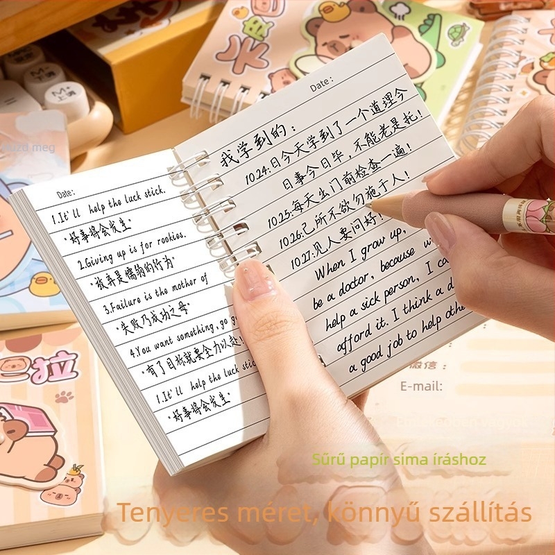 Kappa bear jegyzetfüzet, japán-koreai aranyos stílus, papírborító, varrott kötés, 87 g/m² papír