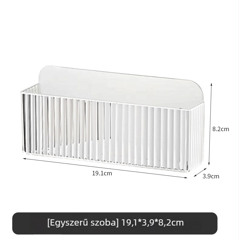 Fali tükrös tároló doboz, átlátszó, PET műanyagból, nagy kapacitás, rekeszekkel, fúrás nélküli szerelés