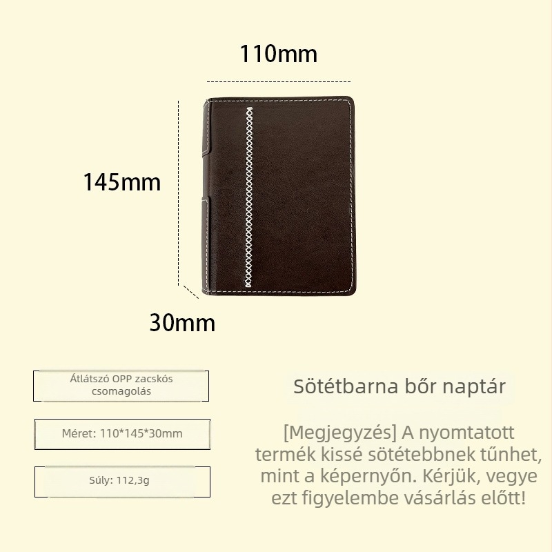 PU fedeletű dupla gyűrűs jegyzetfüzet, leválasztható DIY napló, 80 g/m² papír, 1–50 oldal, kreatív stílus