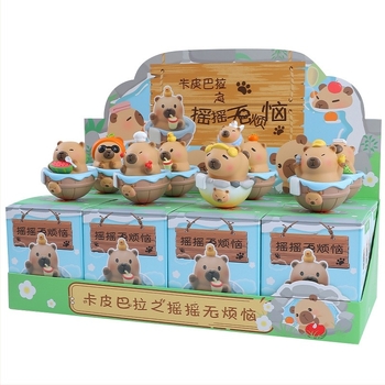 Capybara gyanta figurka — aranyos stílus, Noguan márka, gyanta alkotás, kész ajándék