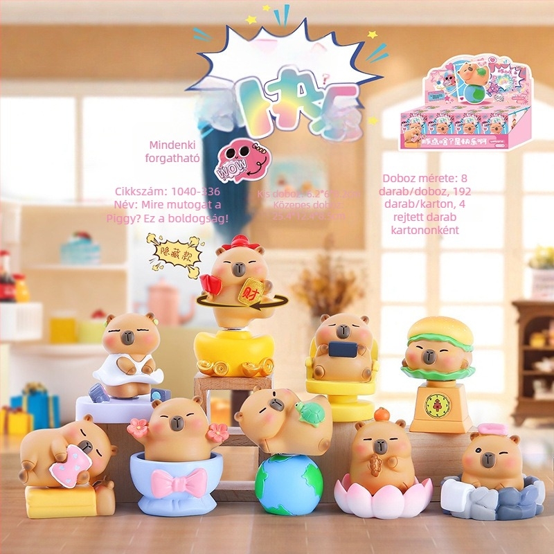 Capybara gyanta figurka — aranyos stílus, Noguan márka, gyanta alkotás, kész ajándék