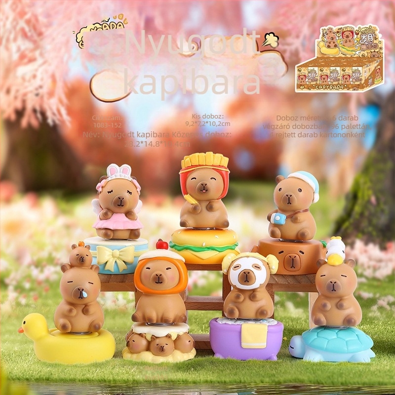 Capybara gyanta figurka — aranyos stílus, Noguan márka, gyanta alkotás, kész ajándék