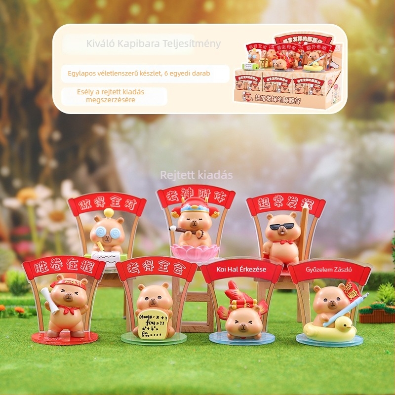 Capybara gyanta figurka — aranyos stílus, Noguan márka, gyanta alkotás, kész ajándék