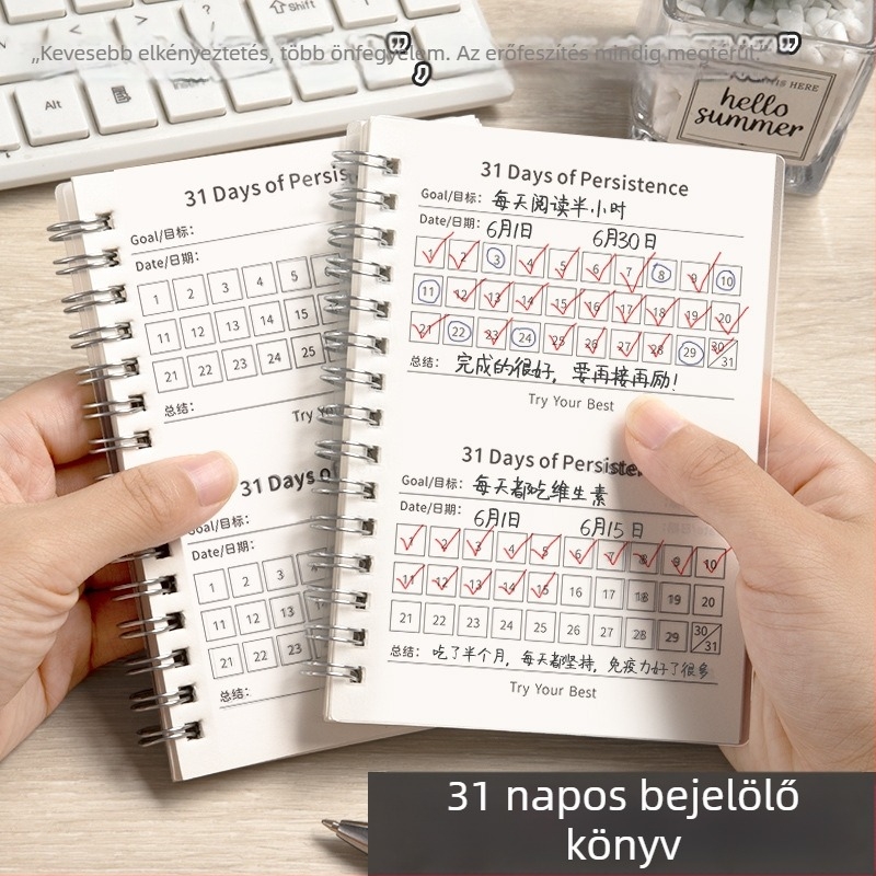 Diákoknak szóló önfegyelem napló: 31 napos önfegyelem feljegyzés, napi tervező, nyári szünet tervező könyv