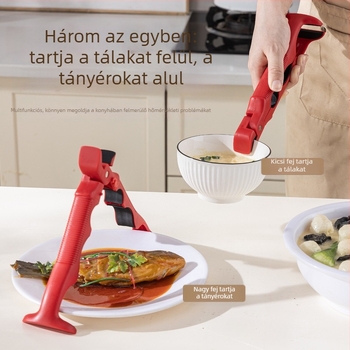 3 az 1-ben műanyag konyhai tálcsipesz csúszásmentes markolattal, testreszabható, 2025-ben érkezik