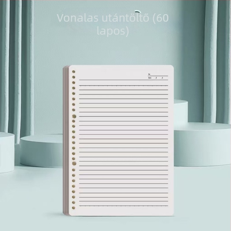 Füzet kapcsos kötésével, PP borító, 70 g/m² faalapú rostpapír, 100–200 oldal, japán/koreai stílus