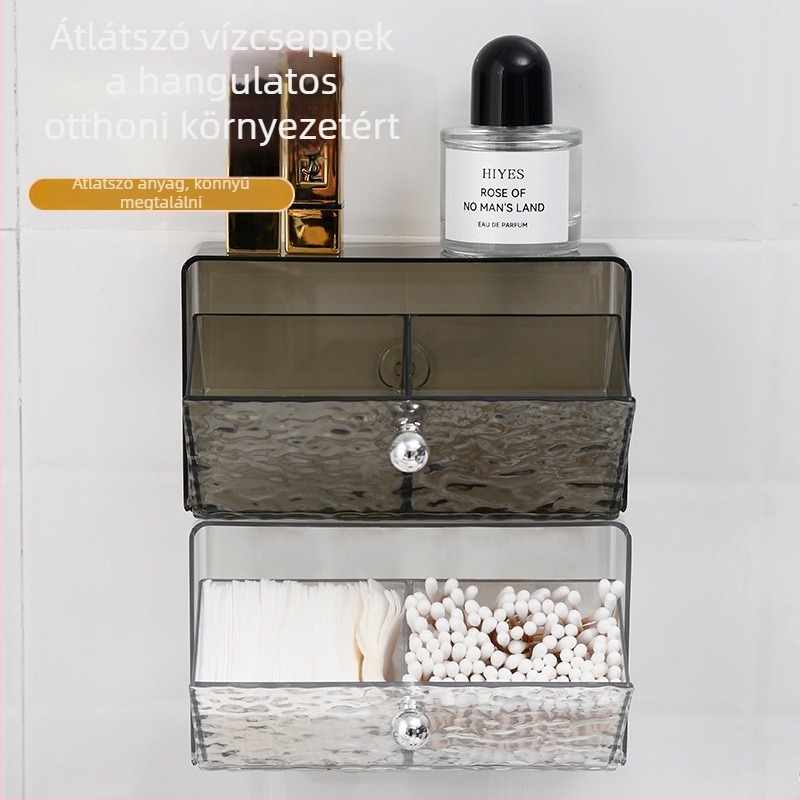 Arnuoxin Kozmetikai tároló — Átlátszó műanyag doboz vattapálcákhoz, logó nyomtatva, testreszabható, modern minimalist dizájn