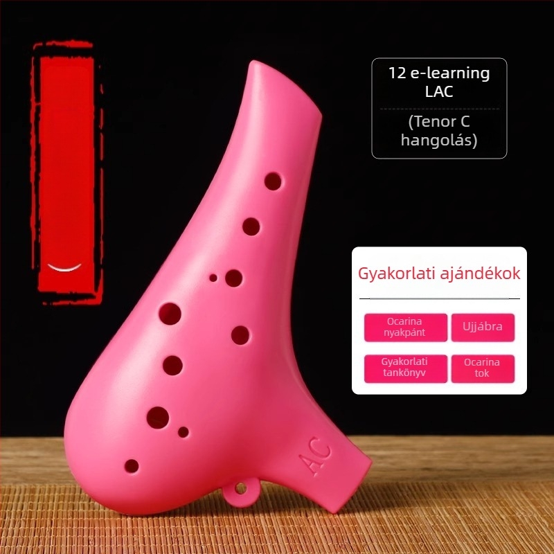 12‑lyukú ocarina, gyanta anyagú, ac-tonus, középtónusú C, kezdőknek