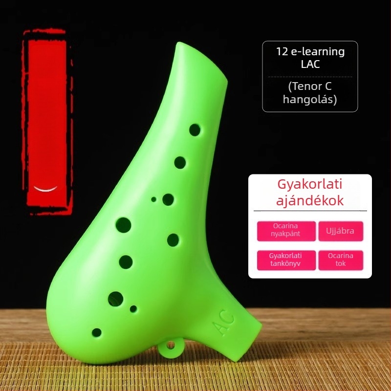 12‑lyukú ocarina, gyanta anyagú, ac-tonus, középtónusú C, kezdőknek