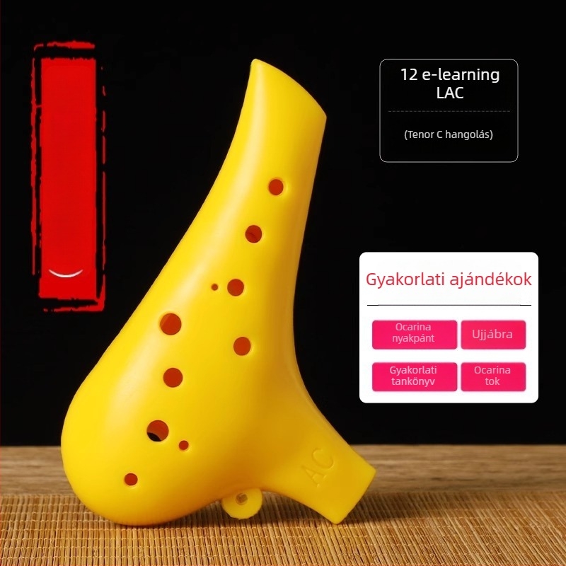 12‑lyukú ocarina, gyanta anyagú, ac-tonus, középtónusú C, kezdőknek