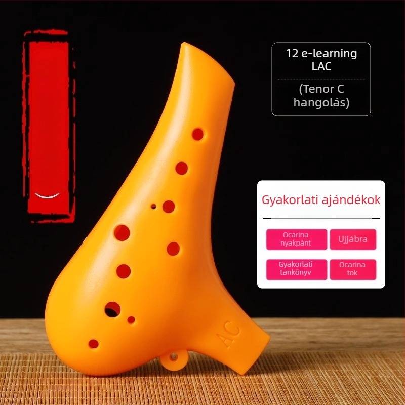 12‑lyukú ocarina, gyanta anyagú, ac-tonus, középtónusú C, kezdőknek