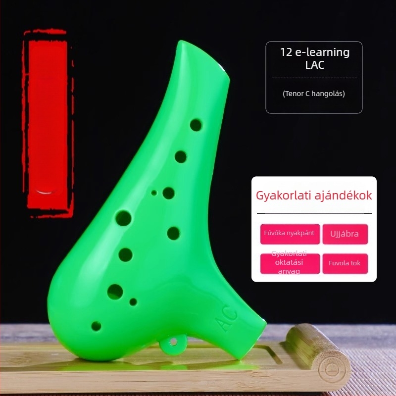12‑lyukú ocarina, gyanta anyagú, ac-tonus, középtónusú C, kezdőknek