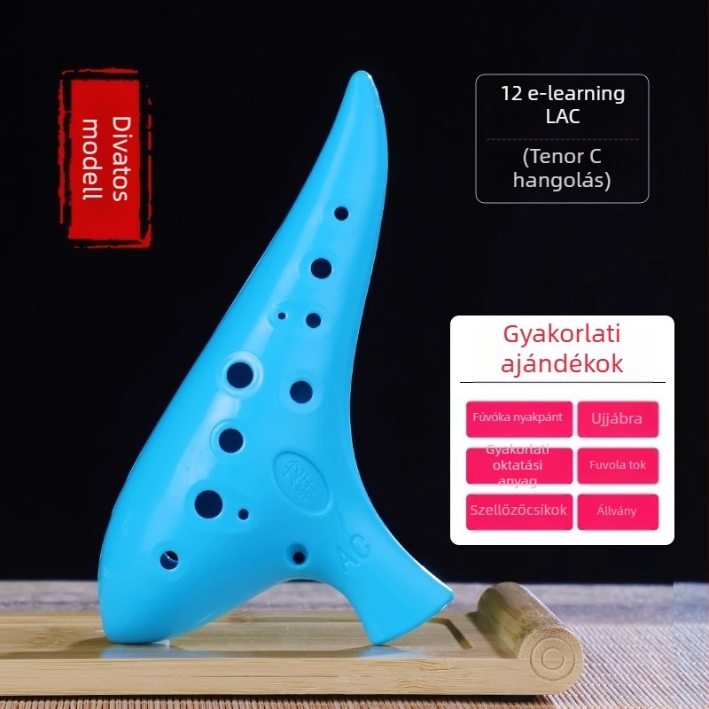 12‑lyukú ocarina, gyanta anyagú, ac-tonus, középtónusú C, kezdőknek
