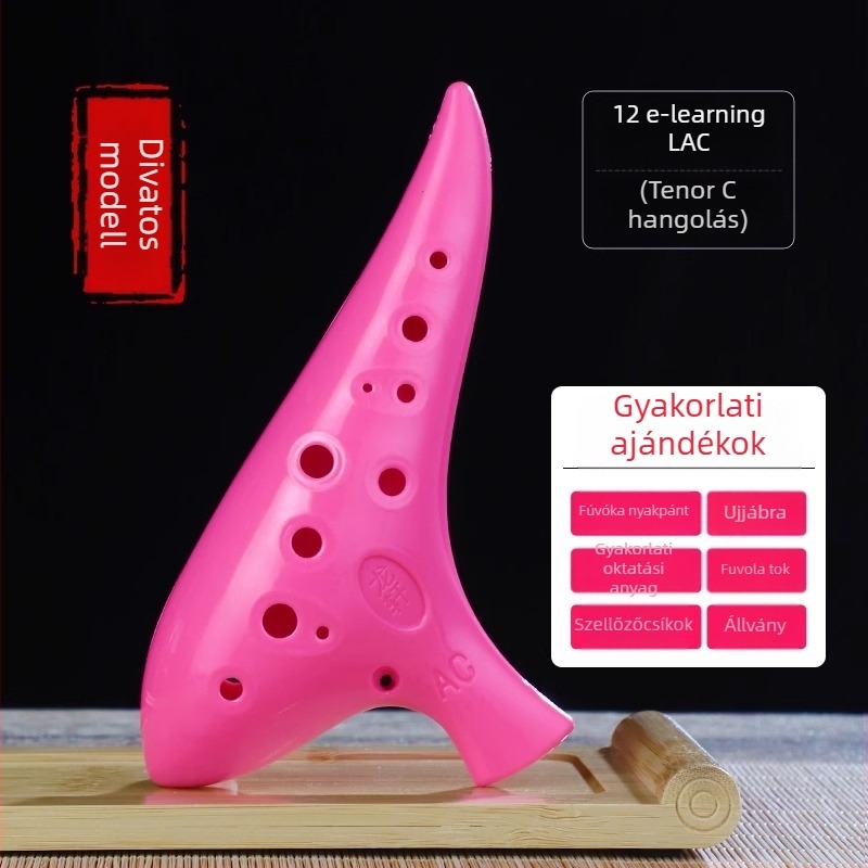 12‑lyukú ocarina, gyanta anyagú, ac-tonus, középtónusú C, kezdőknek