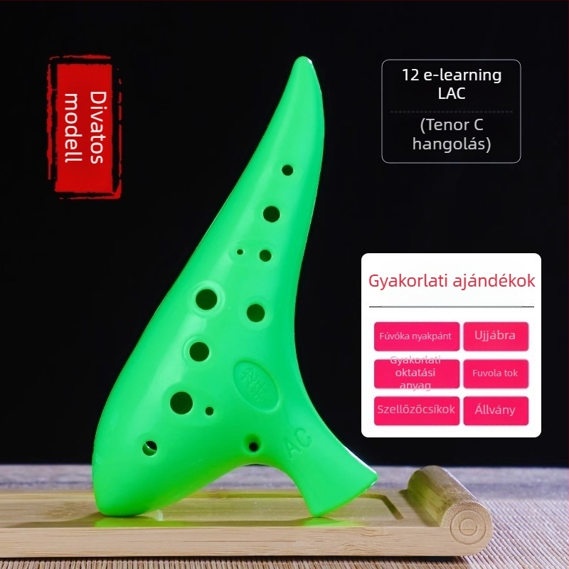 12‑lyukú ocarina, gyanta anyagú, ac-tonus, középtónusú C, kezdőknek