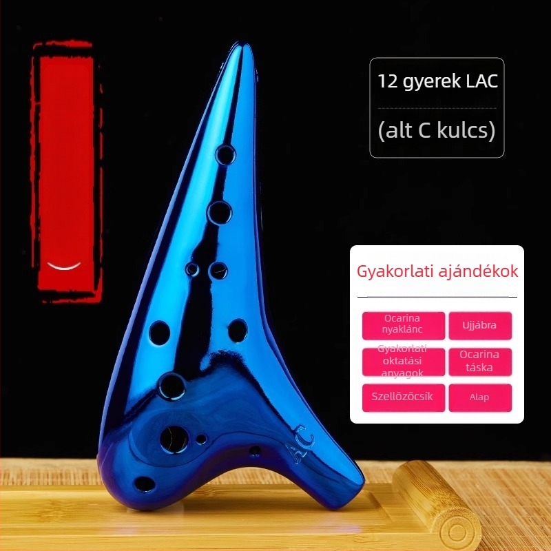 12‑lyukú ocarina, gyanta anyagú, ac-tonus, középtónusú C, kezdőknek
